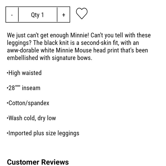 Torrid Minnie mouse leggings - Picture 2 of 3